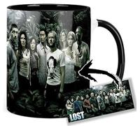 Lost Matthew Fox Evangeline Lilly Josh Holloway Terry O'Quinn Jorge Garcia Tasse Ceramique Intérieure et Poignée Noire Mug