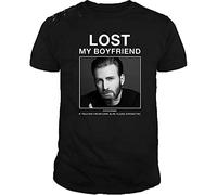 Lost My Boyfriend Chris Evans If You Find Him Or Look Alike Black T-Shirt Printed Tee Graphic Top for Men Shirt S