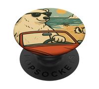 Lost My Cool Ours Polaire Amusant Réchauffement Climatique Plage rétro PopSockets PopGrip Adhésif