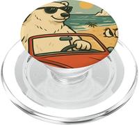 Lost My Cool Ours Polaire Amusant Réchauffement Climatique Plage rétro PopSockets PopGrip pour MagSafe