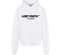 Lost Youth Sweat-shirt 'Cooperations' noir / blanc, Taille XS