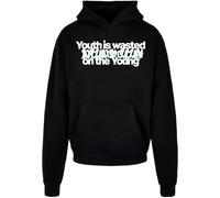 Lost Youth Sweat-shirt 'Wasted' turquoise / noir / blanc, Taille S