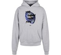 Lost Youth Sweat-shirt 'World' bleu foncé / gris chiné / vert gazon / noir, Taille XXXL