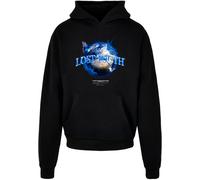 Lost Youth Sweat-shirt 'World' bleu / jaune / noir / blanc, Taille XL