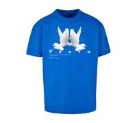 Lost Youth T-Shirt 'Dove' bleu roi / gris / blanc, Taille M