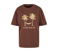 Lost Youth T-Shirt 'Right Direction' chocolat / jaune clair, Taille XS