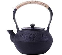 LOSTIS Théière Fonte Japonaise Théière Bouilloire Théière en Fonte Japonaise 1200 ML/1.2L avec des Pots De Thé De Passoire D'infuseur d'acier Inoxydable pour Le Thé Théière en Fonte Theiere en Fonte