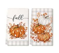 Losueeun 2 Pièces Torchons de Cuisine d'automne Ensemble de 2 Torchons d'automne Séchant Le Torchon Ferme Décor à