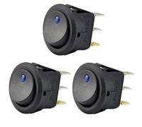 Losueeun Cke Lot de 3 interrupteurs à bascule 12 V 20 A LED, lumière bleue, commande SPST ON, pour bateaux, voitures, voitures de course, véhicules et tout ce qui nécessite une puissance de 12 V