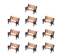 Losueeun Lot de 10 bancs miniatures HO N O Échelle 1:100 Banc Chaise Modèle Canapé Street Park Disposition Plastique Jardin / fer