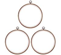 Losueeun Lot de 3 cerceaux de broderie de 10 à 26 cm avec anneau de broderie en croix et anneaux anti-éclosion - Imitation écran - Cadre circulaire - Kits de broderie