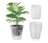 Losueeun Lot de 6 pots de fleurs en plastique transparent pour chambre d'enfant, pots de jardin en plastique, jardinières auto-arrosantes, avec récipient profond