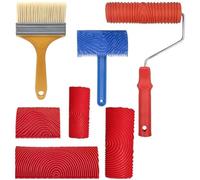 Losueeun Lot de 7 outils de veinage du bois - Kit d'outils de veinage - Structure en bois - Outil de peinture - Rouleau à motifs DIY