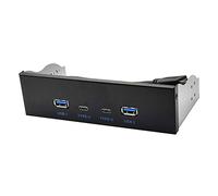 Losueeun Panneau de lecteur optique USB3.2 TYP-C 2 x USB GEN2 + 2 x TYP-C 3,5 5,25 HUB 19 broches vers port C et arrière