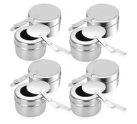 Losueeun Porte-combustible 8 pièces en acier inoxydable avec couvercle, support de boîte à chaleur pour chafing dish, barbecue