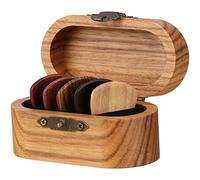 Losueeun Porte-médiator de guitare avec médiator en bois, vitrine pour médiators, mini boîte à médiators