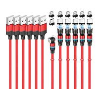 Losuesme Lot de 6 câbles de charge magnétiques - 0,5 m + 1 m + 1 m + 2 m + 2 m + 3 m - Rotation à 540 ° - Câble USB C - Câble de charge rapide magnétique avec lumière LED - Pour appareils Micro USB