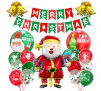 Losuya Ensemble de ballons en aluminium Merry Christmas pour décorations de fête de Noël