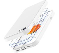 Losvick Coque pour iPhone SE 2022 5G/iPhone SE 2020 avec 2 X Verre trempé, Coque iPhone SE Silicone Liquide Souple Antichoc Bumper Protection Etui Case Cover pour iPhone SE3/SE2020/8/7 - Blanc