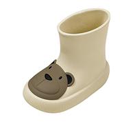 LOSVIP Bottes en caoutchouc pour enfants, garçons, filles, unisexe, tige courte, imperméable, antidérapantes, motif ours/lapin, bottes de pluie, Blanc., 27 EU