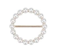 LOSVIP # Schal Ring Clip T Shirt Krawatten Clips Kleidung geknotet für Frauen Metall runden Kreis Shirt Clip Schnalle (GD2, One Size)