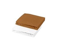 Lot 1 alese + 1 drap housse - P'TIT DODO - 60 x 120 cm - Blanc / Caramel