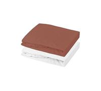 Lot 1 alese + 1 drap housse - P'TIT DODO - 60 x 120 cm - Blanc / Tomette