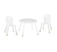 Lot 1 table ronde + 2 chaises enfant Douceur blanche