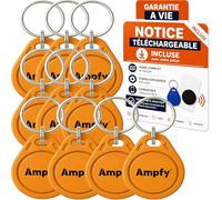 LOT 10 BADGES RFID 13.56Mhz | PUCE UID MODIFIABLE CUID | PROGRAMMABLE ANDROID MCT | COMPATIBLE VIGIK UNIVERSEL & CP7 CP5 EP7 HP7 | 9 COULEURS | PASSE PARTOUT IMMEUBLE LECTEUR RFID NFC TAG ETC…