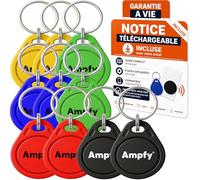 LOT 10 BADGES RFID 13.56Mhz | PUCE UID MODIFIABLE CUID | PROGRAMMABLE ANDROID MCT | COMPATIBLE VIGIK UNIVERSEL & CP7 CP5 EP7 HP7 | 9 COULEURS | PASSE PARTOUT IMMEUBLE LECTEUR RFID NFC TAG ETC…
