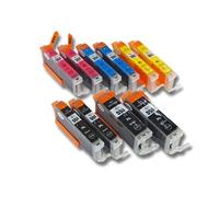 Lot 10 cartouches d'encre avec puce intégrée pour Canon Pixma MG5650, MG6350, MG6450, MG6650, MG7150 comme CLI-551BK/C/M/J, PGI-550BK.