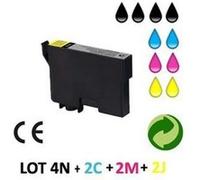 Lot 10 cartouches jet d'encre compatibles EPSON STYLUS D78 POUR EPSON STYLUS DX8450 : 4 BLACK + 2 CYAN + 2 MAGENTA + 2 YELLOW