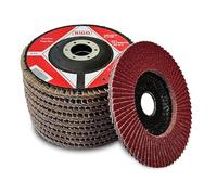 LOT 10 DISQUES PLATS A LAMELLES CERAMIQUE 125 MM GRAIN 60