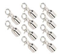 Lot 10 Embouts Cordon Rotatifs Multifonctions en Alliage Zinc qualité Supérieure, D'extrémité de Corde avec Crochets et Vis pour Pendentifs Sacs, Chaussures et Bracelets (SILVER)