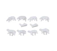 Lot 10 Moutons pour blancs Plastique pour Maquette Train N Lot | Moutons pour blancs purs, hauteur 0.8-1.0cm, parfait pour décorer fermes miniatures, style aléatoire inclus