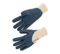 Lot 10 paires de gants nitrile enduction lourde écru/bleu T10 - - NBR132610