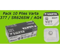 LOT 10 PILES BOUTON VARTA MONTRE V377 SR626SW D377 377 SR66 SP377 - 1,55V 27mAh