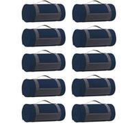 Lot 10 plaids couvertures polaires - bleu marine - 150x120 cm - taille:unique Bleu G