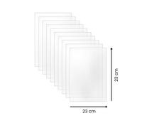 Lot 10 plaques verre acrylique transparent 1,5 mm - 23x23 cm (230x230 mm) - Cadre verre synthétique - Plaque PMMA XT