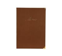 Lot 10 protège-menu Classique format A5 couleur marron - Porte menu hôtel restaurant - Securit - Marron - A5