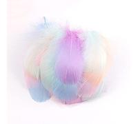 Lot 100 plumes colorées pour travaux manuels,plumes d'oie pour bricolage,masques,chapeaux,boucd'oreilles,accessoires cheveux,attrape-rêves,mariage,carnaval,fête,décoration 7-12 cm,couleurs mélangées B