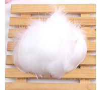 Lot 100 plumes colorées pour travaux manuels,plumes d'oie pour bricolage,masques,chapeaux,boucd'oreilles,accessoires pour cheveux,attrape-rêves,mariage,carnaval,fête,décoration 7 à 12 cm Blanc