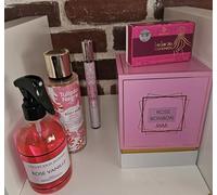 Lot 100% sweet 5 pièces (1 spray interieur rose, 1 extrait de parfum r bonbon, 1 parfum de poche 35ml, 1 musc intime et une brume corporelle bonbon)