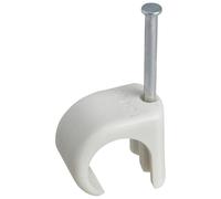 Lot 100x Cavalier Pontet électrique Blanc Pour Fixation De Fil électrique De Diamètre 5 à 7mm - Clou 20mm - Schneider