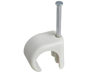 Lot 100x Cavalier Pontet électrique Blanc Pour Fixation De Fil électrique De Diamètre 5 à 7mm - Clou 20mm - Schneider