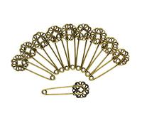 Lot 10pcs Vintage Épingles à Nourrice Fleurs Broches de Sécurité en Cuivre Bronze pour Bricolage Artisanat Diy