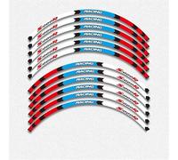 Lot 12 Autocollants Réfléchissants Jantes Moto pour BMW S1000R Décoration Contour Moyeux Étanches Décorations(A1 Red Blue White)