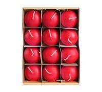 Lot 12 Bougies Flottantes Rouge Non parfumé 4.6x3cm, Bougie Décorative Durée 4 Heures