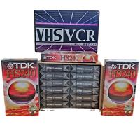 LOT 12 Cassettes Video VHS PREMIUM TDK 240 NEUVE SOUS BLISTER K7 MAGNÉTOSCOPE
