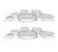 Lot 12 couvercles micro-onde blancs extensibles en silicone - 6 tailles HobbyTech